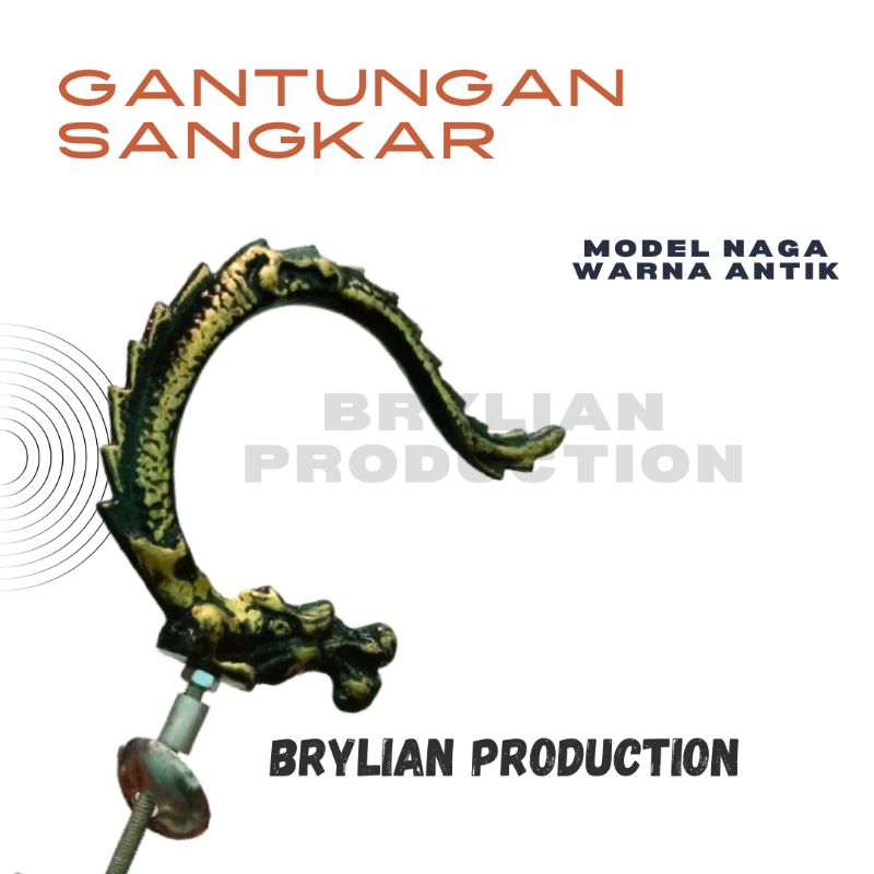 GANTUNGAN SANGKAR MOTIF NAGA UNTUK SANGKAR KUTUT,KOTAK,CUNGKOK,MURAI,DLL