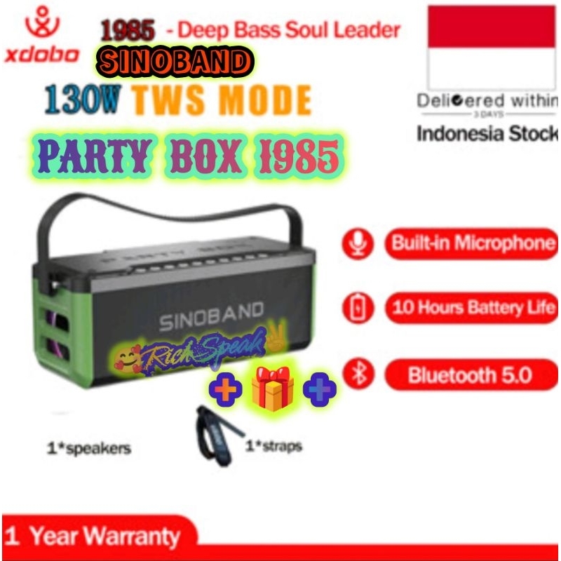 XDOBO SINOBAND PARTY BOX 1985 130W DEEP BASS SOUL LEADER WITH RGB LIGHT SPEAKER BLUETOOTH 5.3 PORTAB