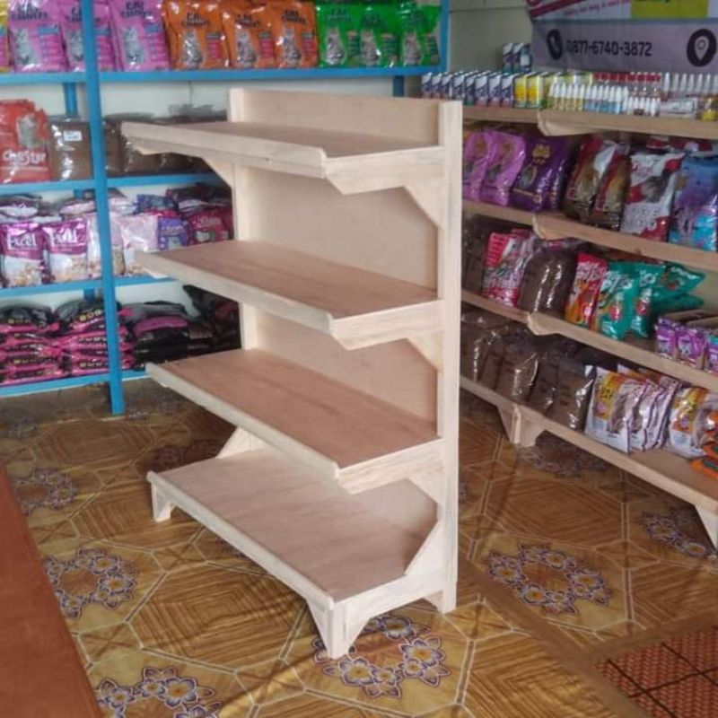 rak gondola  kayu/ rak kayu/ rak toko warung sembako