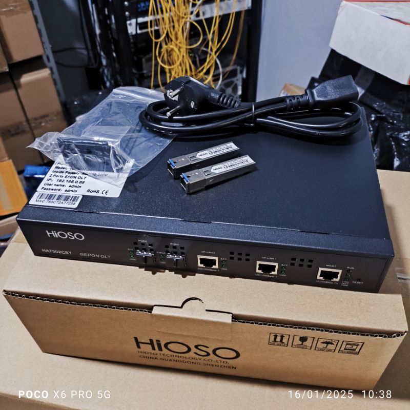 HIOSO HA7302 2 PON Port EPON OLT FTTH CATV OLT Fiber Optic 1.25G