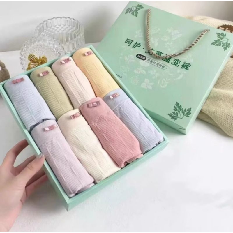 1 SET BOX CELANA DALAM ISI 8 PCS|| CD WANITA ANTI BAKTERI - RANDOM