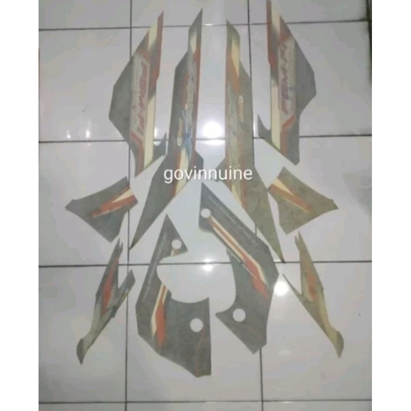 striping stiker sticker lis honda supra x 125 2006 2005 pgm fi hitam abu abu ori asli nos