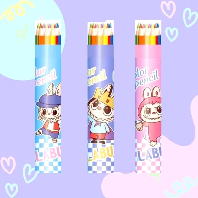 

PENSIL WARNA COLOR PENCIL TUBE 12 WARNA | PENCIL WARNA COLOUR LABUBU TABUNG