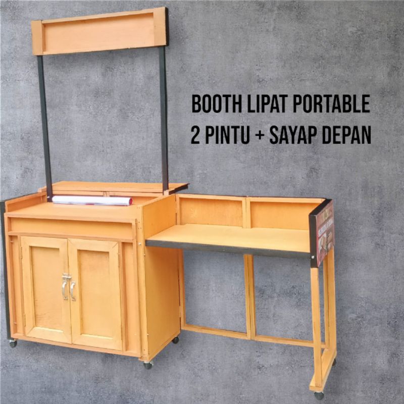 booth lipat portable/ Booth jualan + meja kompor / Meja lipat/ gerobak jualan