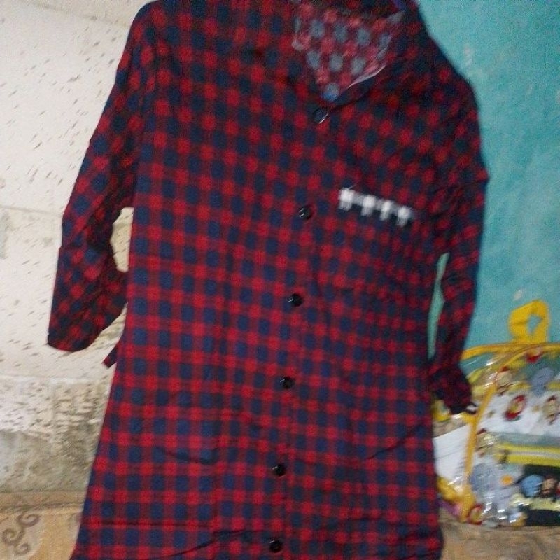 Dress Kotak-Kotak Merah