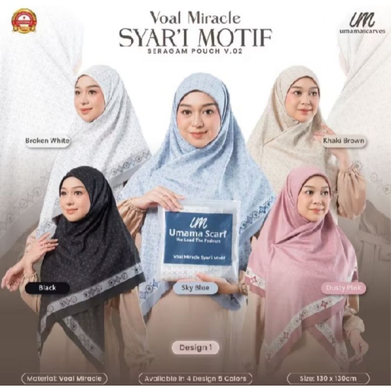 Hijab Umama Voal Miracle Syari Motif Lasercut