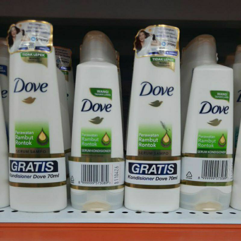 DOVE SHAMPO PERAWATAN RAMBUT RONTOK / HAIRFALL  135ML GRATIS DOVE CONDT HAIRFALL 70ML