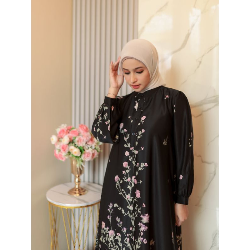Merina Gallery [Kayla Premium Dress] Dress Gamis Kayla Silky Luxury Motif Gamis Muslimah Gamis Dress