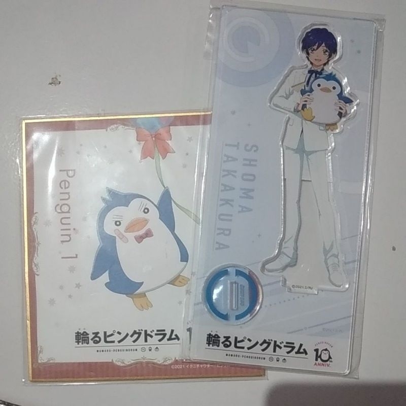 Mawaru Pengindrum 10th Anniv | Takakura Shoma acrylic stand & Penguin 1 shikishi set