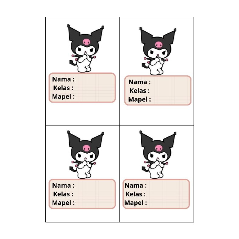 

Stiker nama karakter untuk buku sekolah