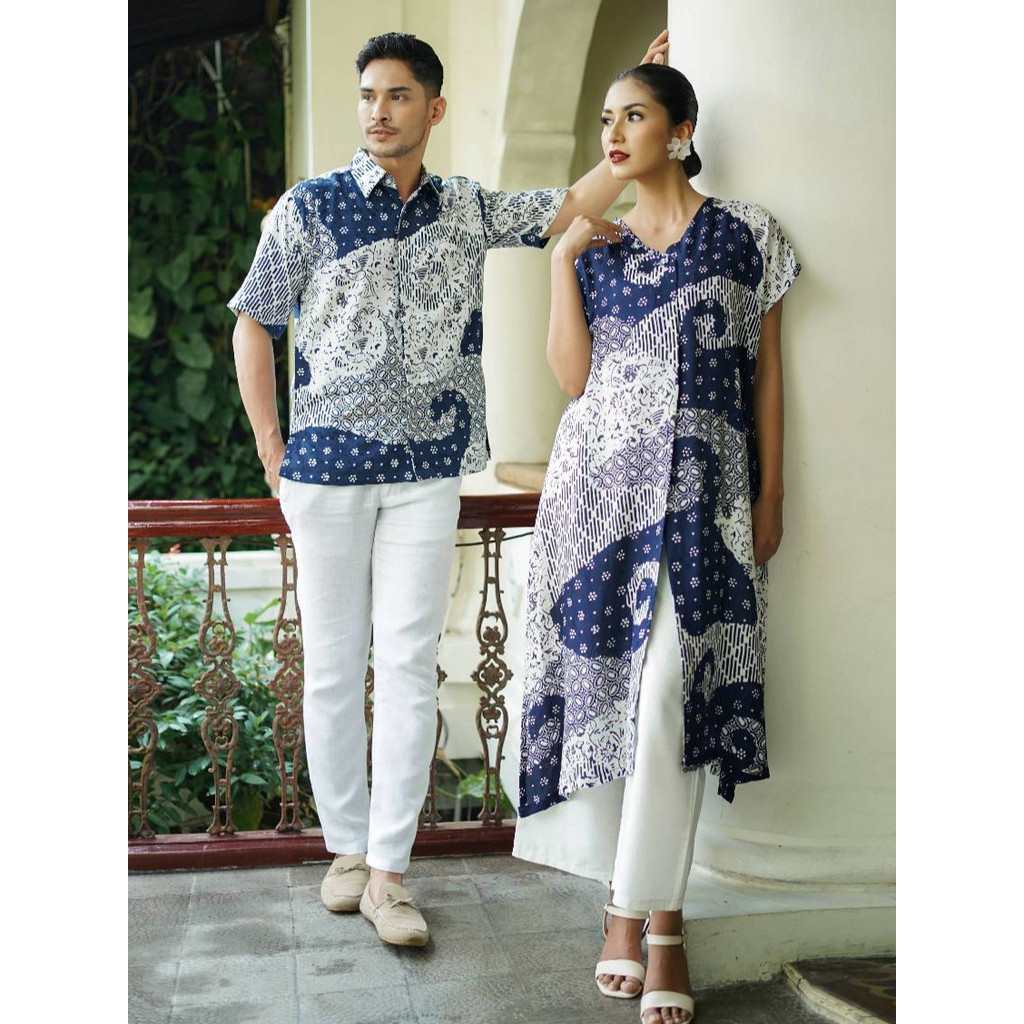 MARGARIA BATIK - Blouse & Kemaja Bahan Dobby Viscose - Blouse Batik Wanita - Kemeja Batik Pria Lenga