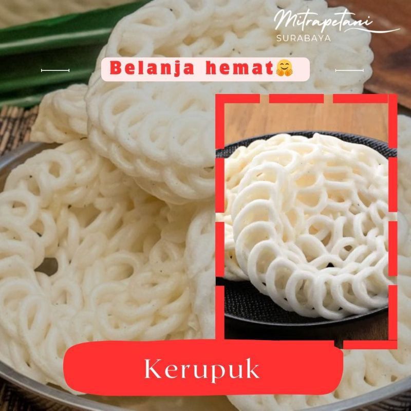 

Kerupuk 1 pck, lauk lauk, kerupuk bawang