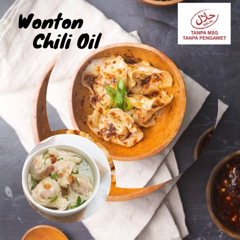 

Pangsit kuah/Wanton Chili oil ayam HALAL 20PC