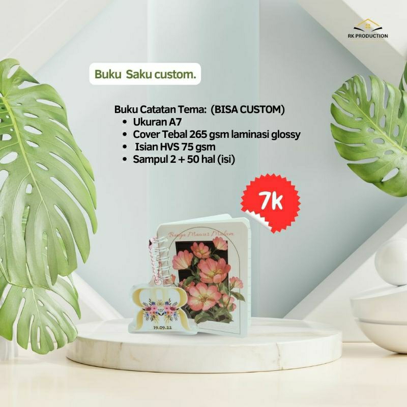 

Buku Saku Custom/Mini Notebook A7 Custom