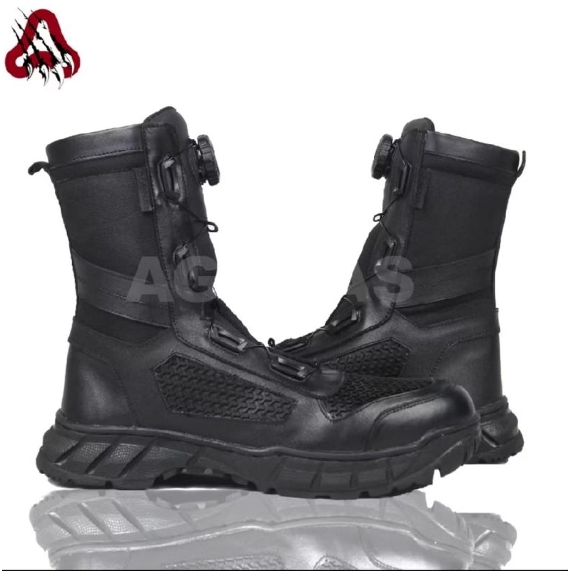 SEPATU PDL BOA JATAH TNI POLRI TALI PUTAR AGONAS FULL KULIT ASLI