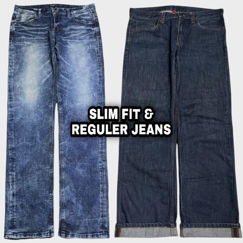 CELANA PANJANG JEANS PRIA SLIMFIT & REGULER FIT STANDARD | JEANS BRANDED