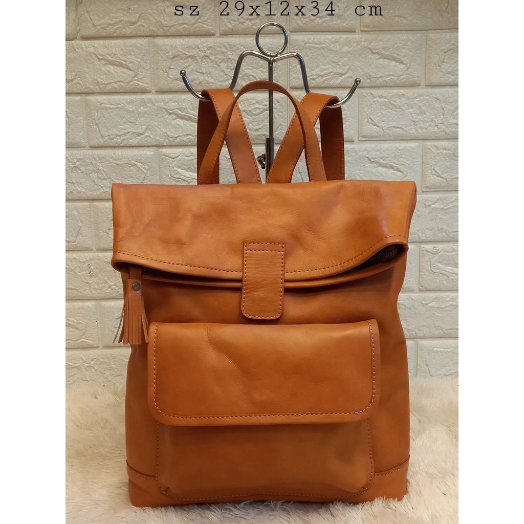 Backpack Tas Ransel Kulit Sapi Asli - Tas Punggung Leather Bag -Tas Pria Tas Wanita Kerajinan Jogja