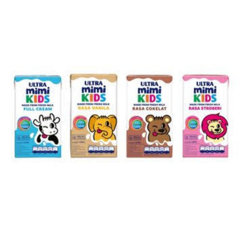 

Ultra Mimi Kids Susu UHT Full Cream, Cokelat, Strawberry 125ml