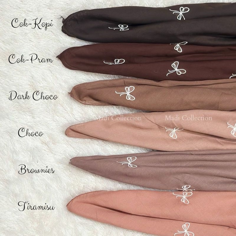 MD. Hijab Segi Empat Paris Coquette Pita Ribbon Bordir | segi empat Paris bordir pita