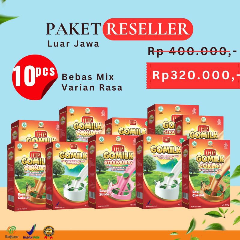 

[Bisa COD] Paket Hemat Reseller Gomilk Susu Kambing Plus Herbal