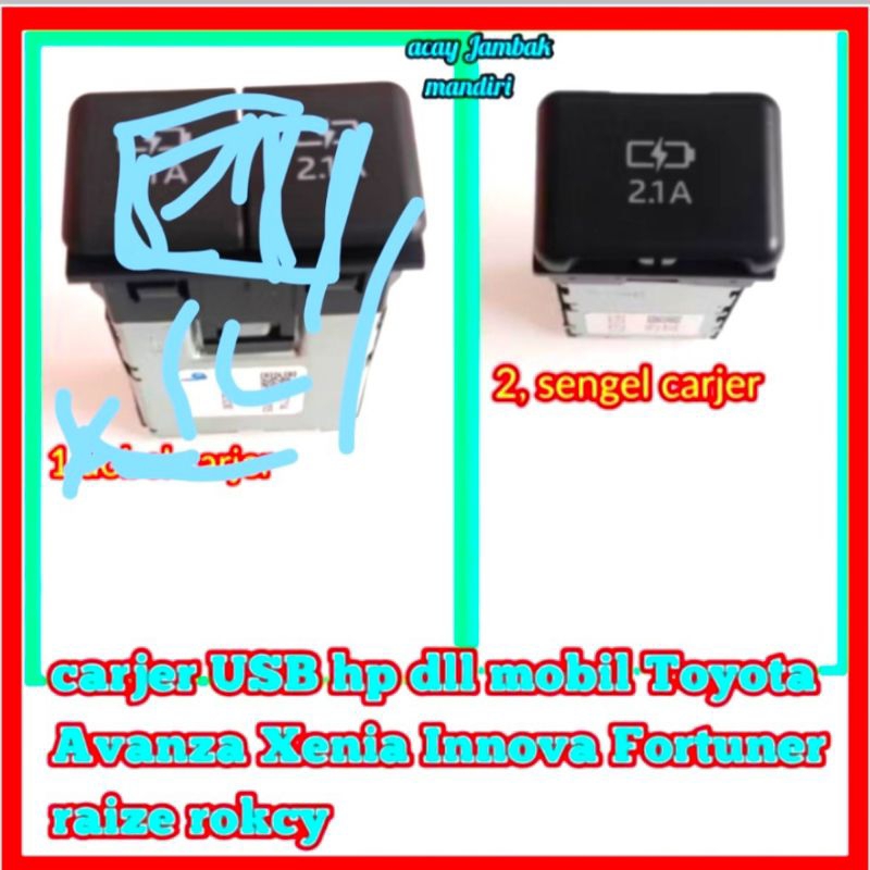 charger hp USB mobil Toyota Avanza Xenia raize rokcy dll