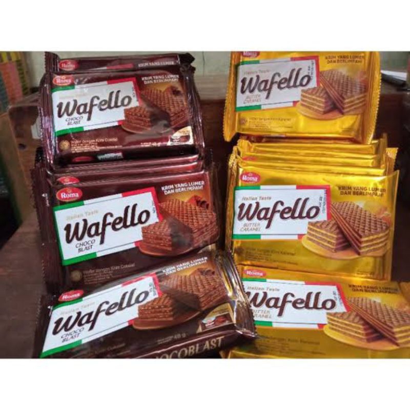 

Snack Wafer Roma Wafello Italian Taste 2000 an 1 Renceng Isi 10x38g