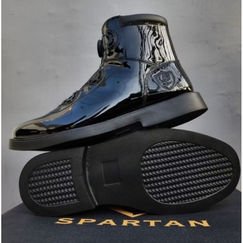 SEPATU PDH SPARTAN MIDTRACK KILAP 6 INC TALI PUTAR