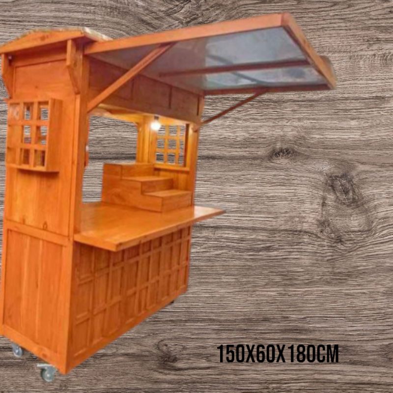 gerobak kayu/ booth jualan/ gerobak minuman/ booth kopi angkringan dll
