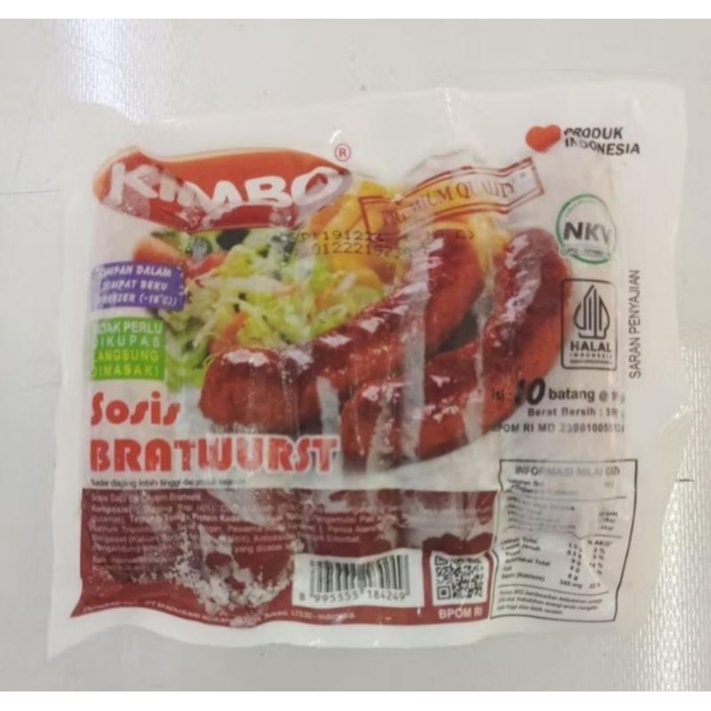 

Kimbo Sosis Bratwurst Original isi 10 Halal