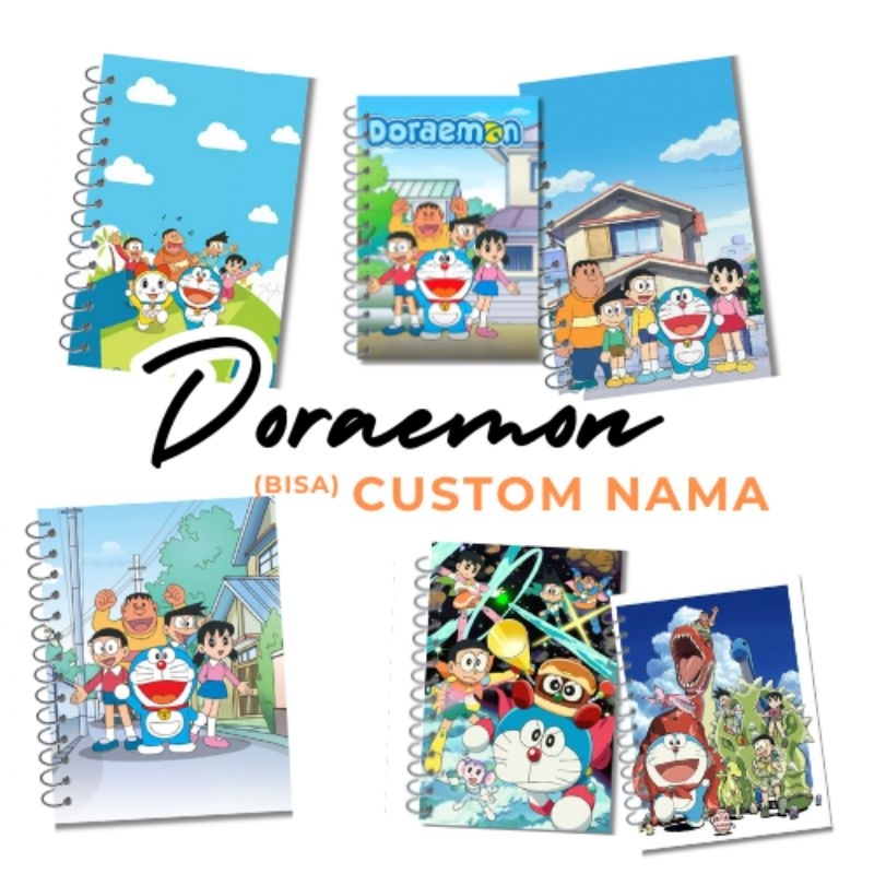 

Pocket NoteBook A6 Spiral Doraemon Custom Nama - DE01