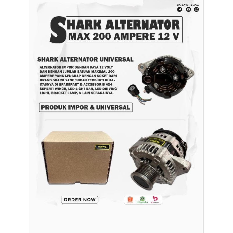 Alternator Mobil Universal Dinamo Ampere 200 A