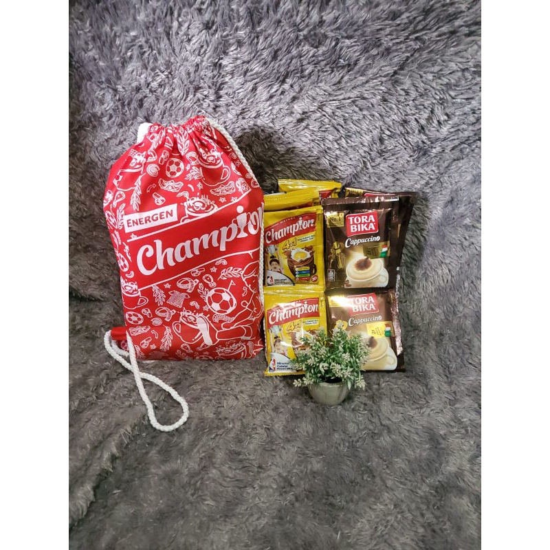 

Paket ENERGEN CHAMPION+TORABIKA CAPPUCINO free tas serut