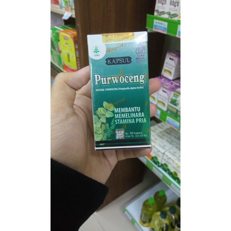 Kapsul Purwoceng Original Aman sudah HALAL DAN BPOM isi 60 kapsul