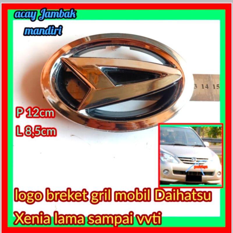 logo breket gril depan mobil Daihatsu Xenia lama dan vvti