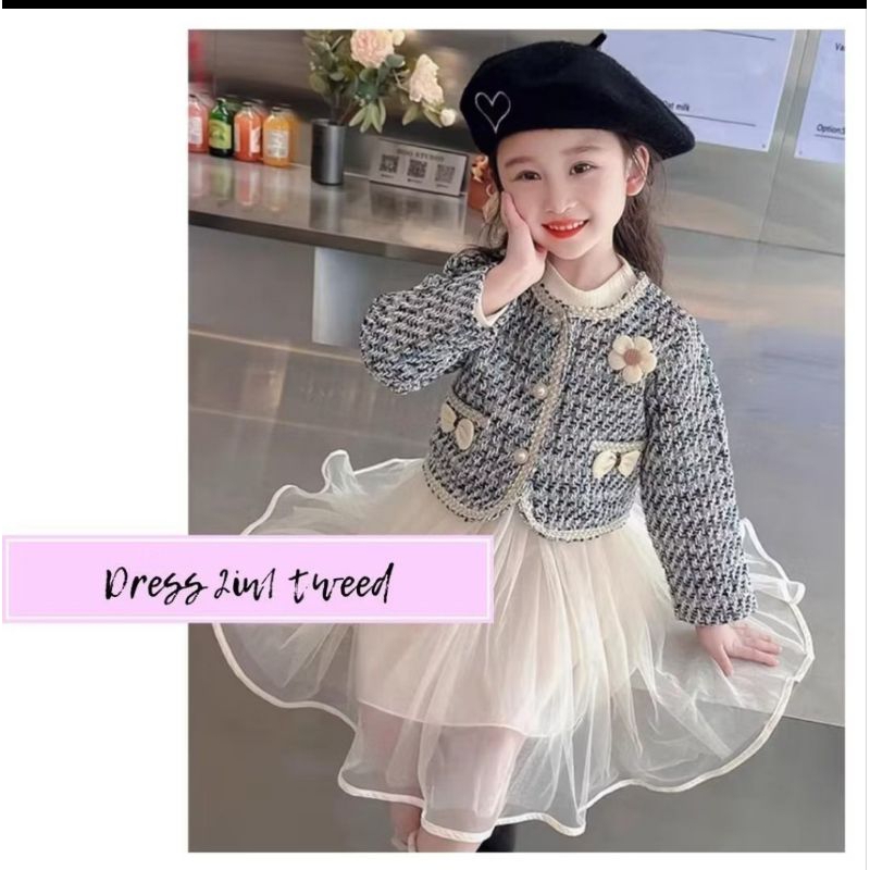 DRESS ANAK 2in1 BLAZER TWEED/DRESS ANAK TWEED