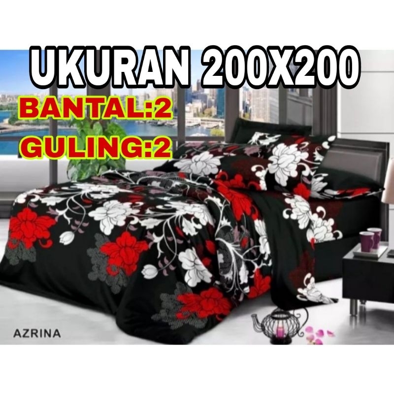 SPREI 200X200 JUMBO GRATIS BANTAL 2 GULING 2 SPREI MOTIF BUNGA PREMIUM