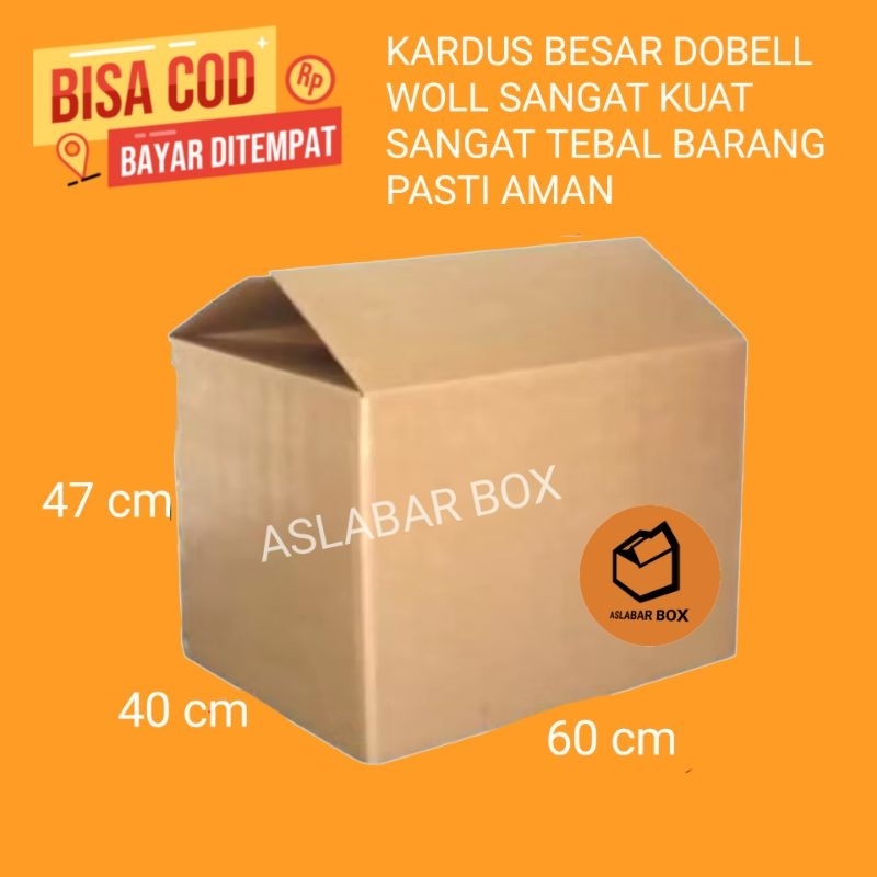 

Kardus Jumbo Besar 60x40x47 Cm / Kardus Box Packing Polos Tebal Kuat Premium