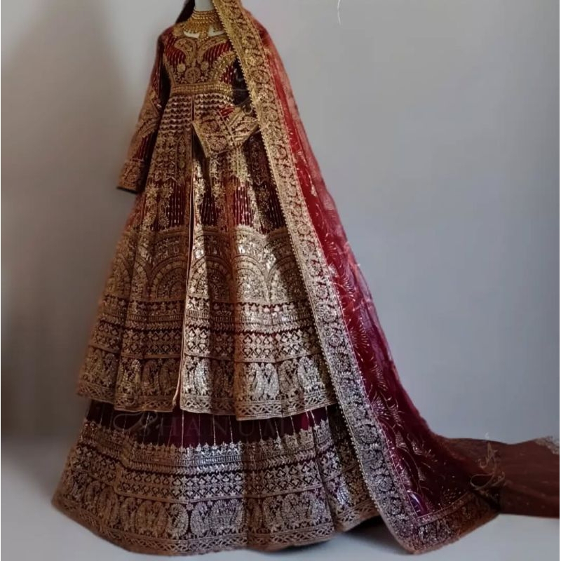 Lehenga wedding full crystal dress india baju india baju pengantin india (wanita saja)