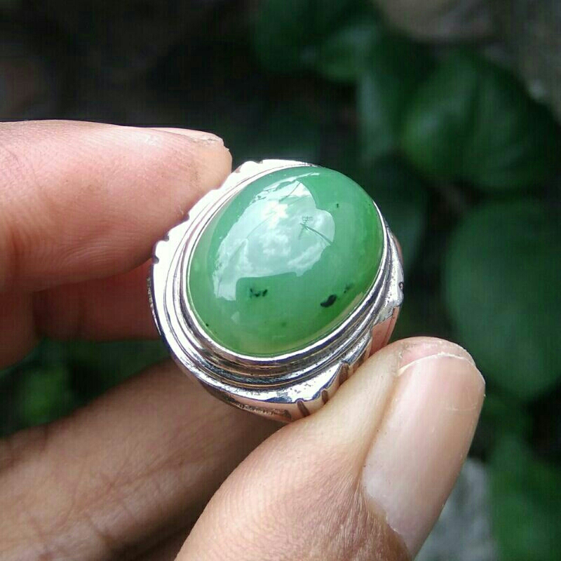 Cincin Batu Akik Giok Aceh Natural Nephrite Jade Nefrite Nefrit