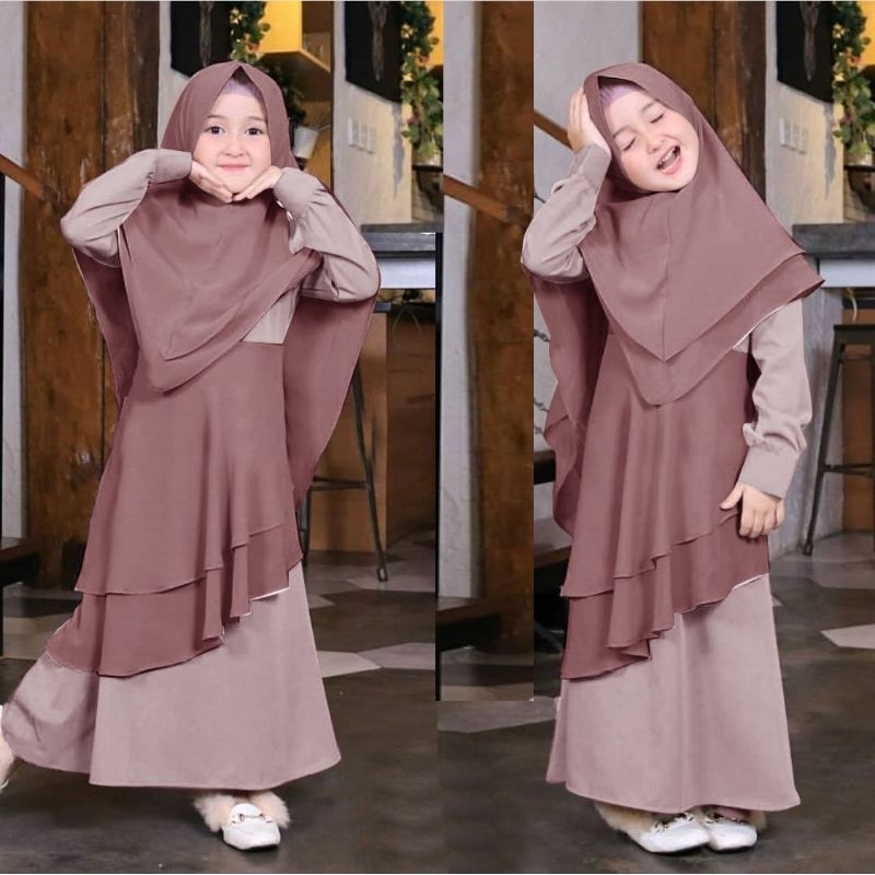 Sale gamis anak baju anak perempuan 6 7 8 tahunan  baju ngaji cantik murah