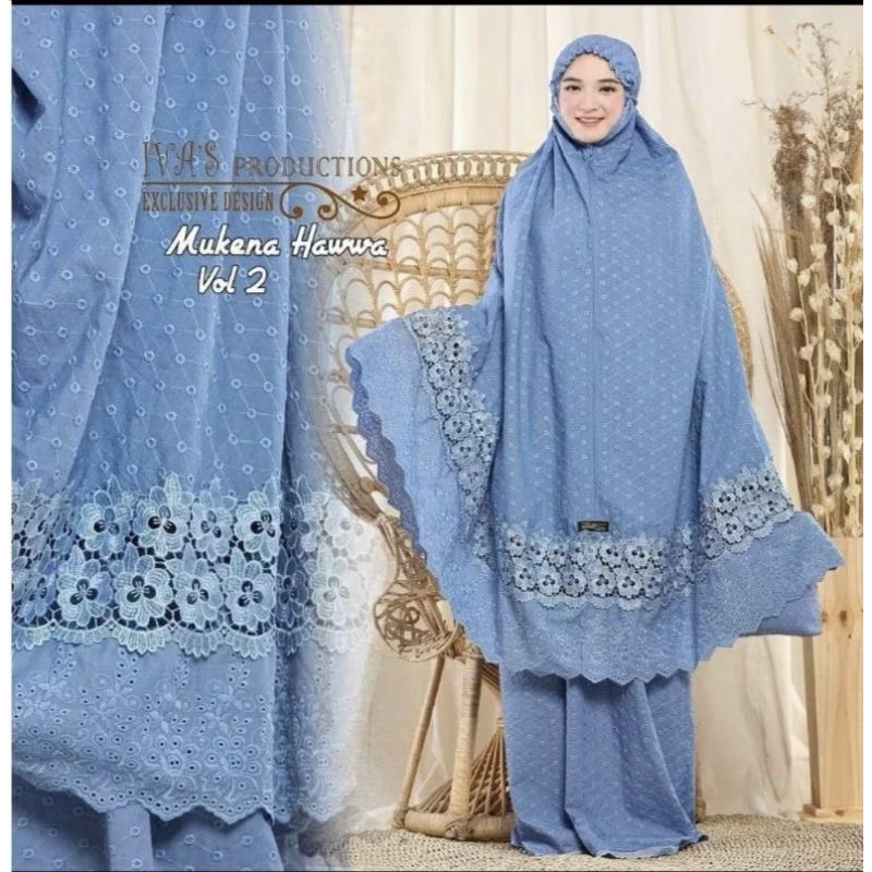 Mukena Dewasa Katun Paris Bentol Renda