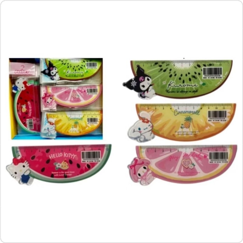 

Penggaris sanrio 12 cm motif buah plastik tebal (1 pcs) / Penggaris 12 cm sanrio motif buah / Penggaris buah motif sanrio bahan plastik tebal 12 cm