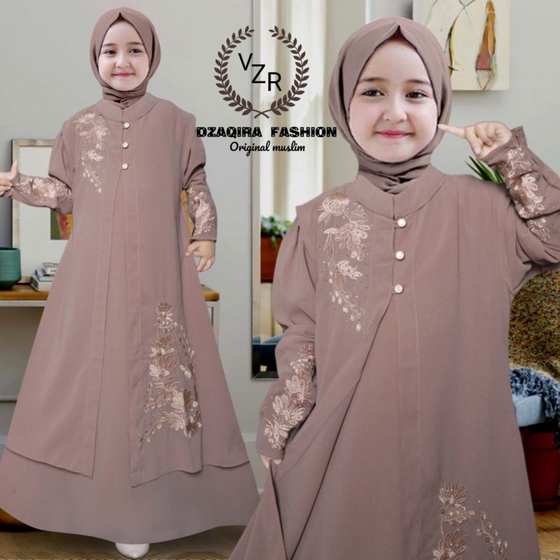 gamis anak usia 3 tahun - 12 tahun baju muslim anak inner outer Nilam outer set