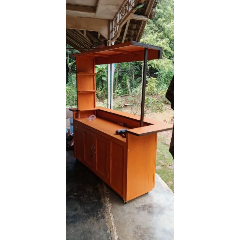 1 laci 2 pintu Booth Portable lipat/ Booth kayu/ Booth jualan es minuman/ Booth event stand/ Meja li