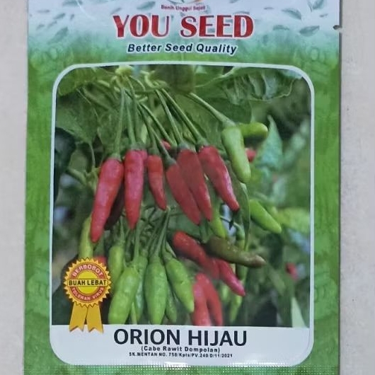 BIBIT BENIH CABE RAWIT TAHAN VIRUS ORION HIJAU 10 GRAM YOU SEED
