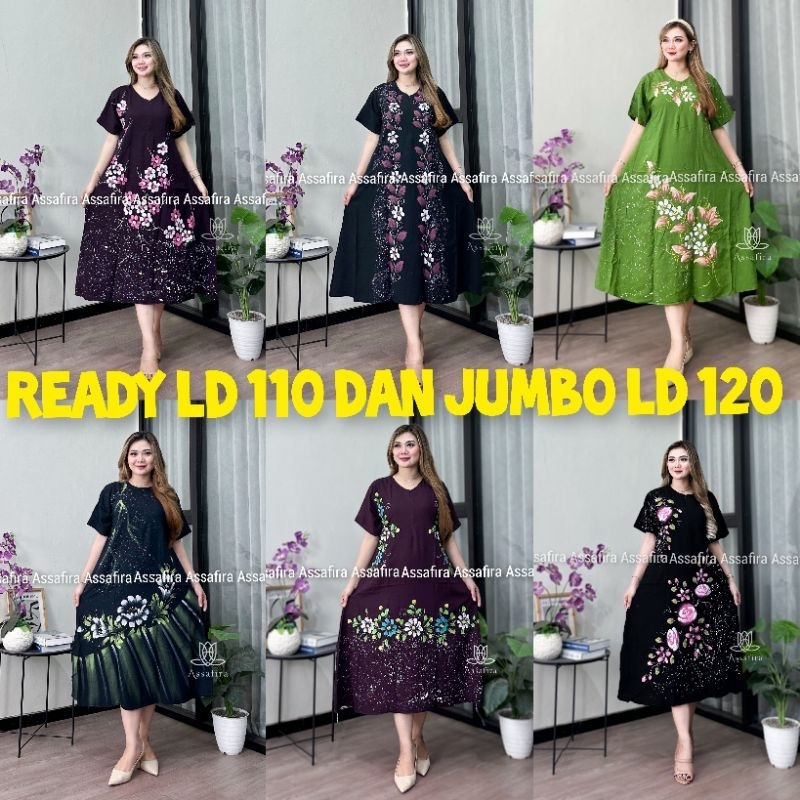 Batik Assafira terbaru Daster panjang lengan pendek jumbo terbaru- Daster rayon - Daster twill ori-d
