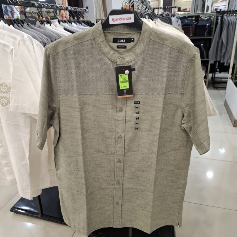 COLE Baju Kemeja Lengan Pendek Atasan Kerah Koko Pria Dewasa Original
