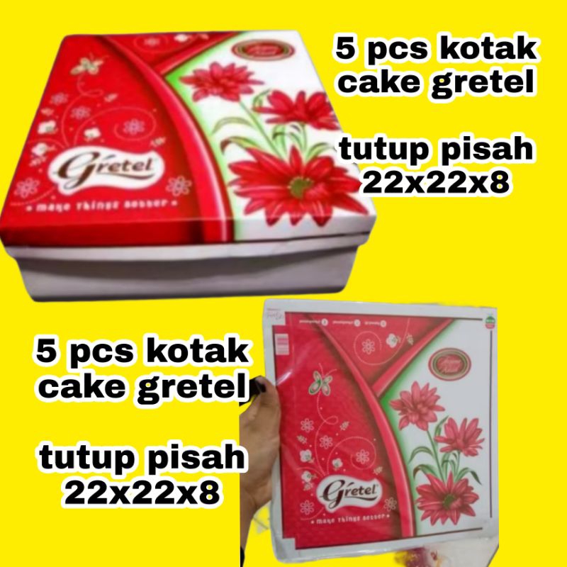 

dus kotak kue bolu snack makanan tutup pisah 22x22x8 isi 5 pcs