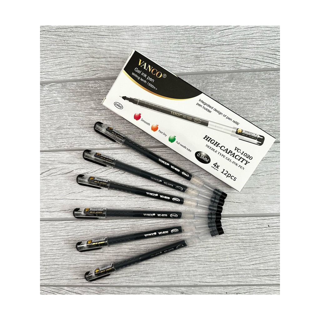 

NEW JELL VANCO GEL PEN TERLARIS/ WARNA PULPEN BIRU HITAM VANCO