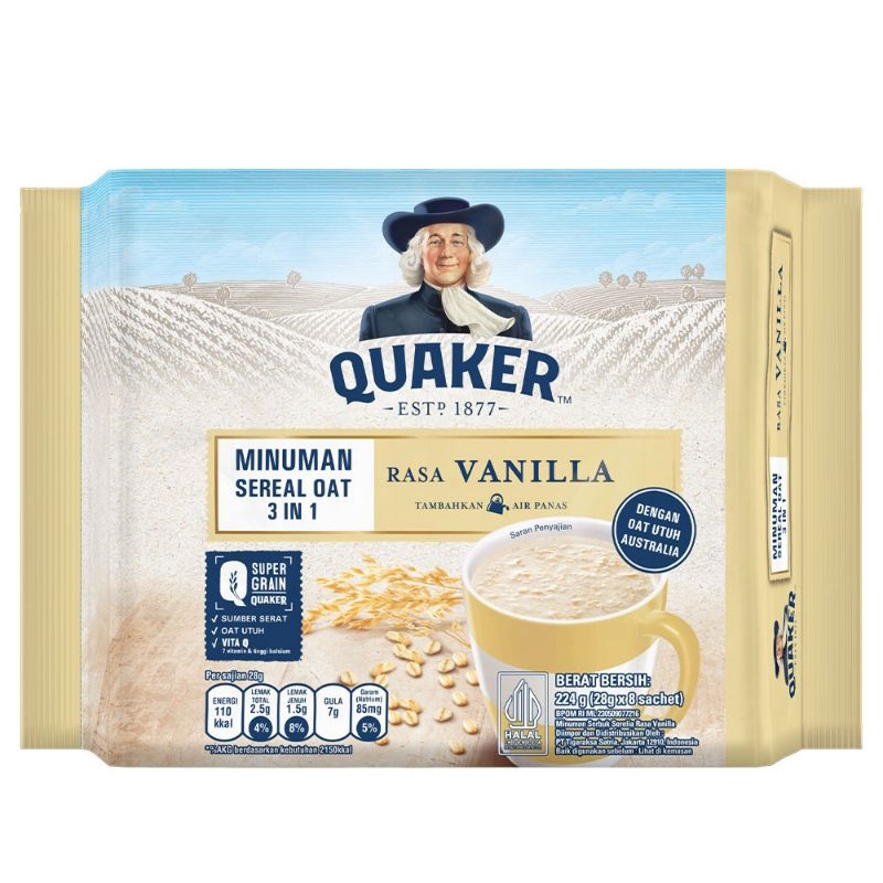 

Quaker Minuman Sereal 3 in 1 Vanilla 8x28gr